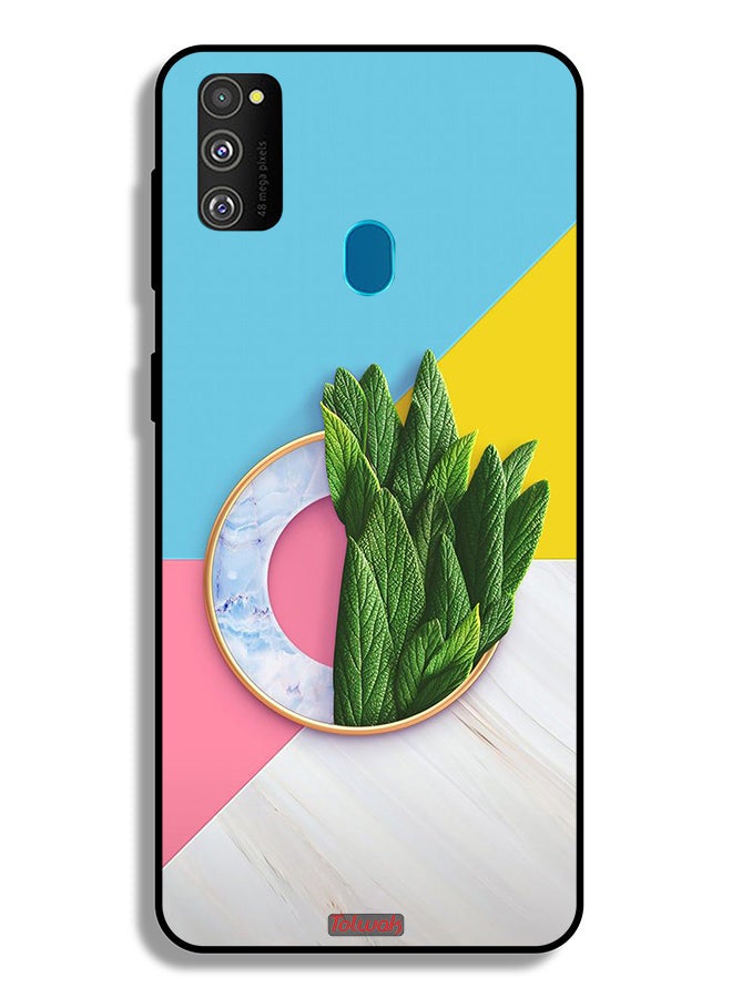 Tolwak Samsung Galaxy M30s Protective Case Cover Leaves Abstract Pattern - Image 2