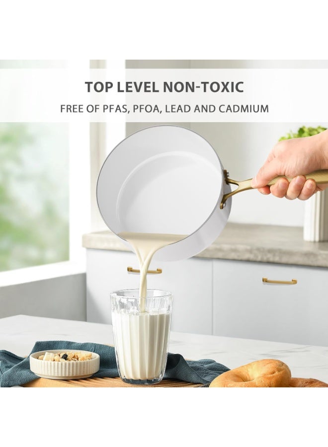 Pots and Pans Set Non Stick - Ceramic Cookware Set with Cooking Utensils Set, Non Toxic Kitchen Cookware Sets Dutch Oven Pot with Lid Saucepan Set Sauté Pan Frying Pan Set for Cooking Gifts - Image 3