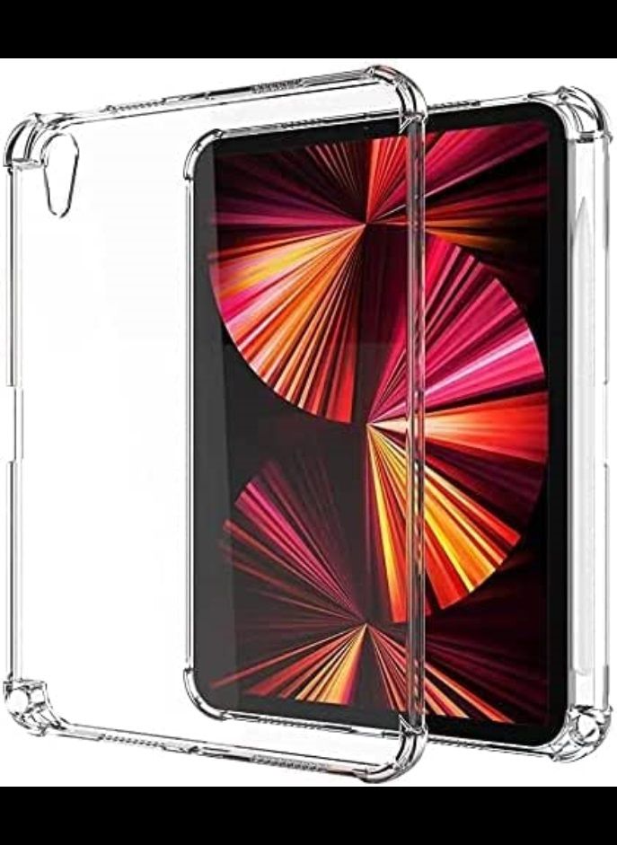 Soft Clear TPU Case Slim Transparent Shockproof Cover with iPad Pencil Holder [Support Wireless Charging] Full-Body Protection for iPad Mini 6 2021 8.3 inch.