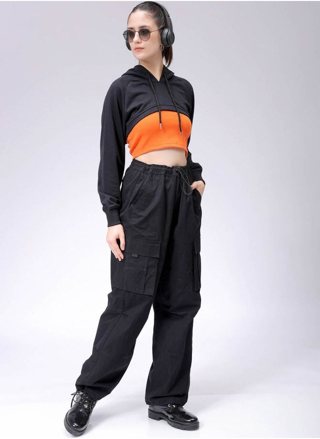 Freehand Women Relaxed Fit Solid Hooded Sweatshirt  - Image 1
