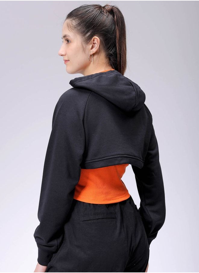 Freehand Women Relaxed Fit Solid Hooded Sweatshirt  - Image 4