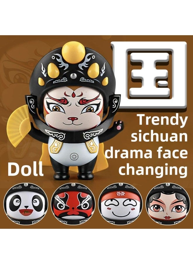 لعبة Nezha لتغيير الوجه، Devil Boy Nao Hai Press، دمية تغيير الوجه، سلسلة مفاتيح قلادة دمية ديكور لعبة إبداعية - اللون: Guochao Doll Sichuan Opera Face Changing - الارتفاع: يصبح الوجه أصغر - Image 1