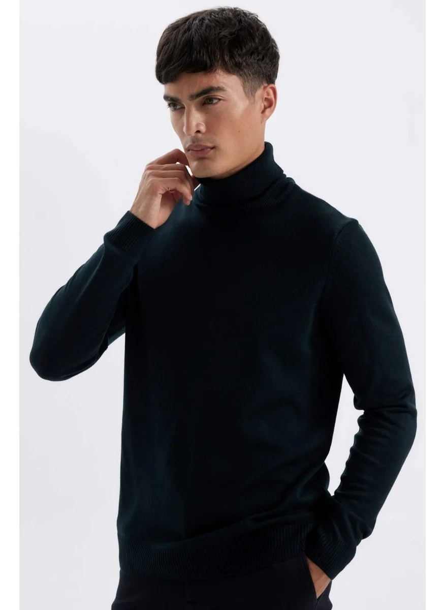 ديفاكتو Slim Fit Slim Cut Turtleneck Basic Plain Knitwear Sweater R1124AZ24WN