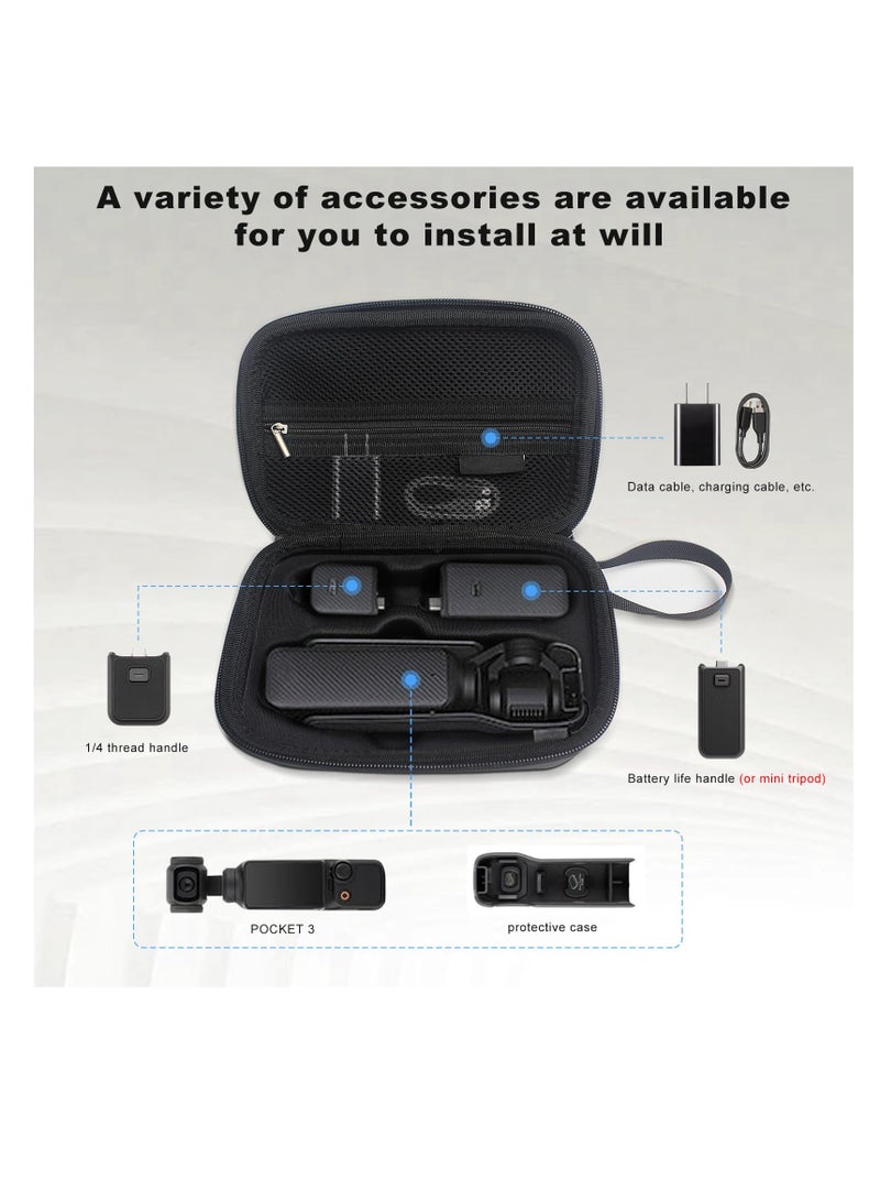 Carrying and Protective Hard Shell Travel Storage Case Bag, Compatible with Osmo Pocket 3 Creator Combo, Cameras Accessories Kit, Hard Carrying Case, Case Only, Black - Image 2