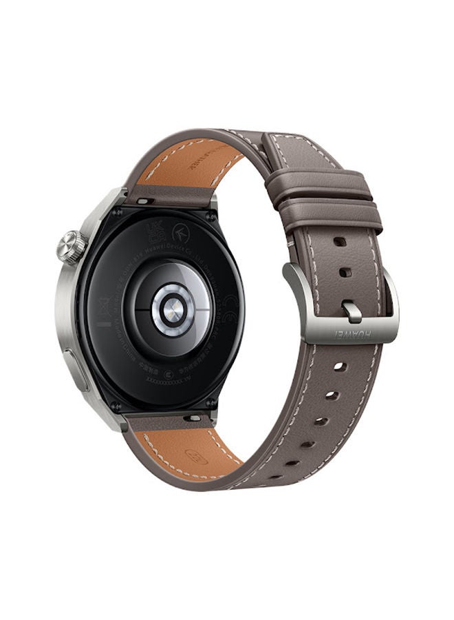 HUAWEI GT 3 Pro Smart Watch Odin Classic Titanium Case with Leather Strap And Free Buds Grey - Image 4