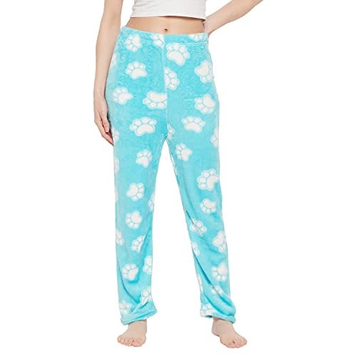 CAMEY Women's Relaxed Fit Mid Rise Winter Woolen Soft & Warm Fleece Lower/Track Pant/Pyjama (S, Aqua), Blue - Image 1