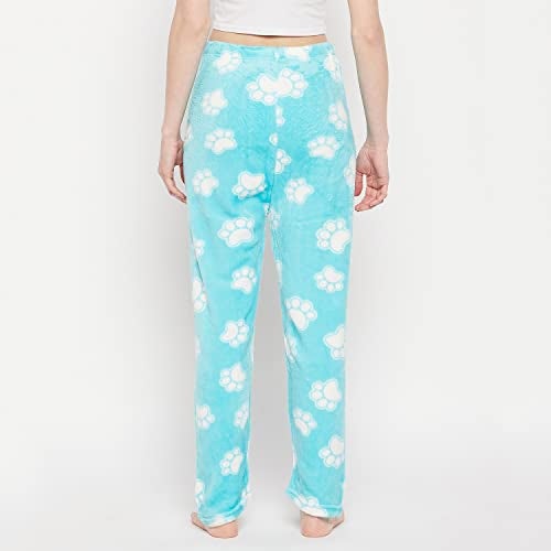 CAMEY Women's Relaxed Fit Mid Rise Winter Woolen Soft & Warm Fleece Lower/Track Pant/Pyjama (S, Aqua), Blue - Image 5
