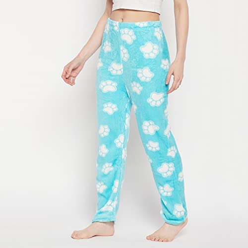 CAMEY Women's Relaxed Fit Mid Rise Winter Woolen Soft & Warm Fleece Lower/Track Pant/Pyjama (S, Aqua), Blue - Image 3