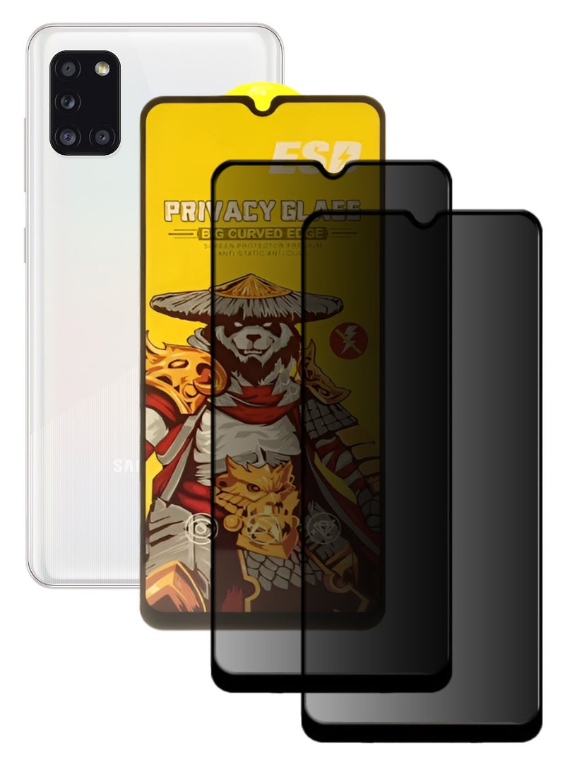 ESD 2 Pieces Tempered Dustproof Privacy Glass Screen Protector Compatible For Samsung Galaxy A31 - Image 1