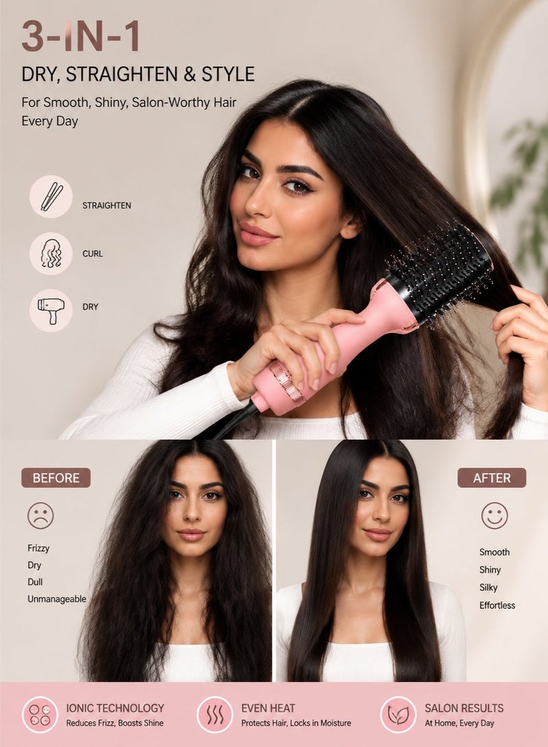 Woofixer 1000W Hair Dryer with 360 Degree Rotatable Cord 3 Speed Settings, All-in-One Blow-Dry and Styling Comb, Soft Touch Rubber Finish Fast Drying Blow Dryer Even Heat Distribution Lightweight Travel Home Hair Dryer for Women - Image 2