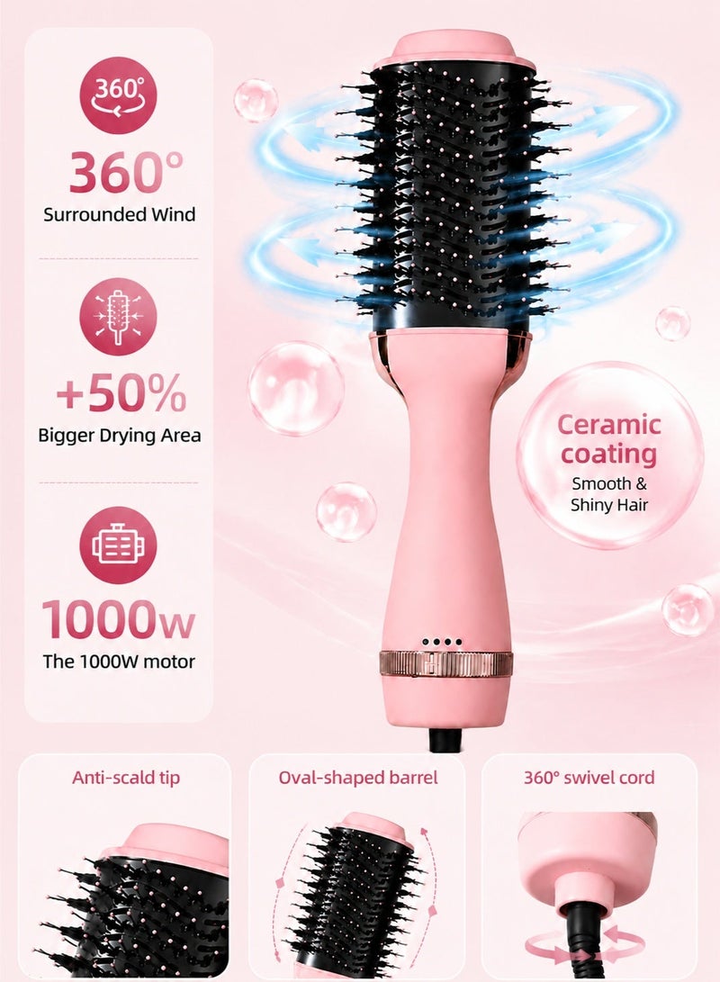 Woofixer 1000W Hair Dryer with 360 Degree Rotatable Cord 3 Speed Settings, All-in-One Blow-Dry and Styling Comb, Soft Touch Rubber Finish Fast Drying Blow Dryer Even Heat Distribution Lightweight Travel Home Hair Dryer for Women - Image 5