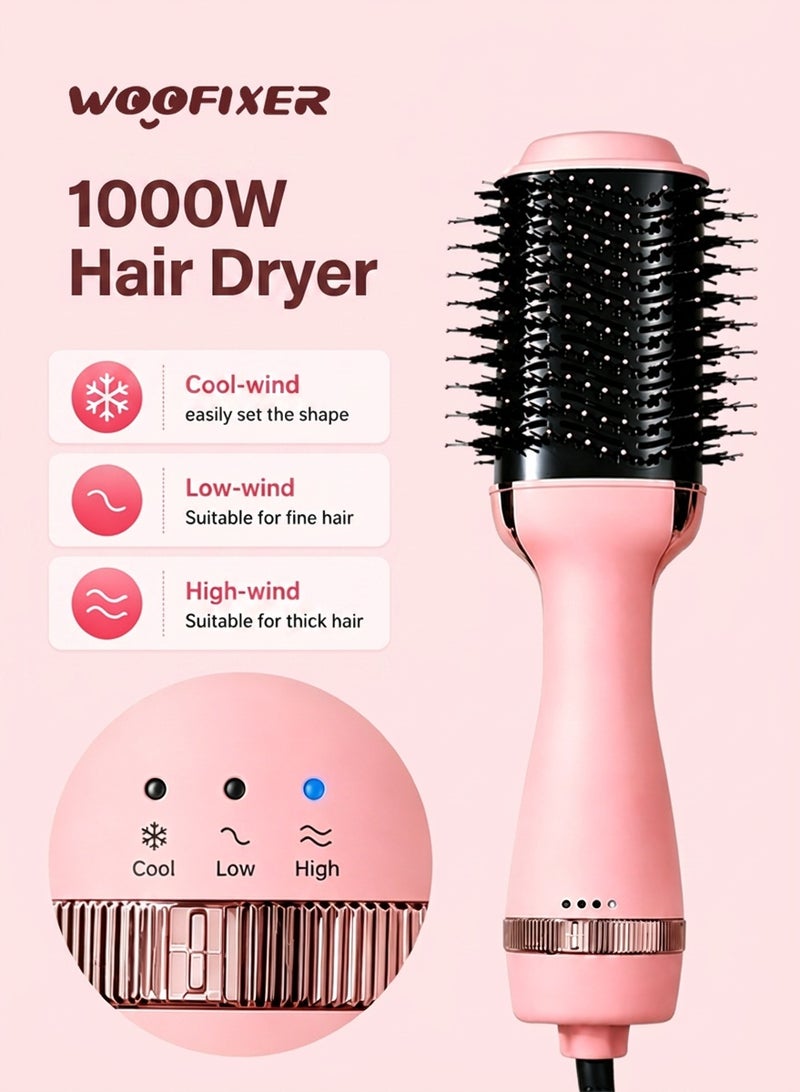 Woofixer 1000W Hair Dryer with 360 Degree Rotatable Cord 3 Speed Settings, All-in-One Blow-Dry and Styling Comb, Soft Touch Rubber Finish Fast Drying Blow Dryer Even Heat Distribution Lightweight Travel Home Hair Dryer for Women - Image 1