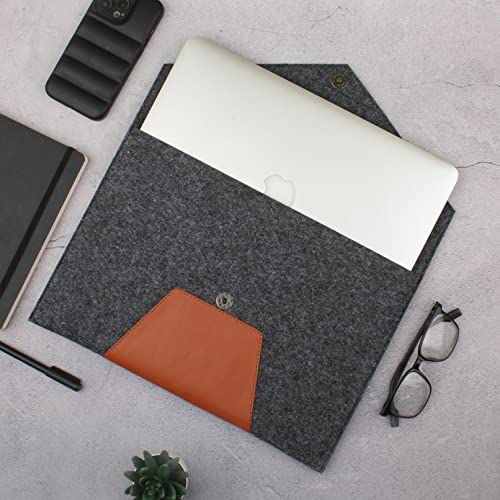 GadgetBite Felt Matting Laptop Sleeve Case Cover with Hidden Magnet Compatible for MacBook Air & Pro M1/M2, 13 Inches All Laptops, Easy to Carry, Documents Carry, & Prevents Scratches(Grey) - Image 4