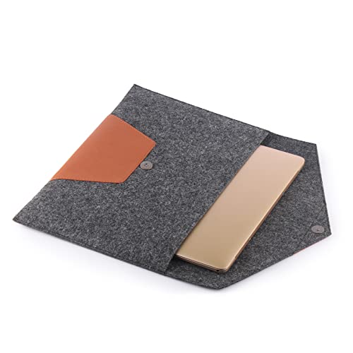 GadgetBite Felt Matting Laptop Sleeve Case Cover with Hidden Magnet Compatible for MacBook Air & Pro M1/M2, 13 Inches All Laptops, Easy to Carry, Documents Carry, & Prevents Scratches(Grey) - Image 2