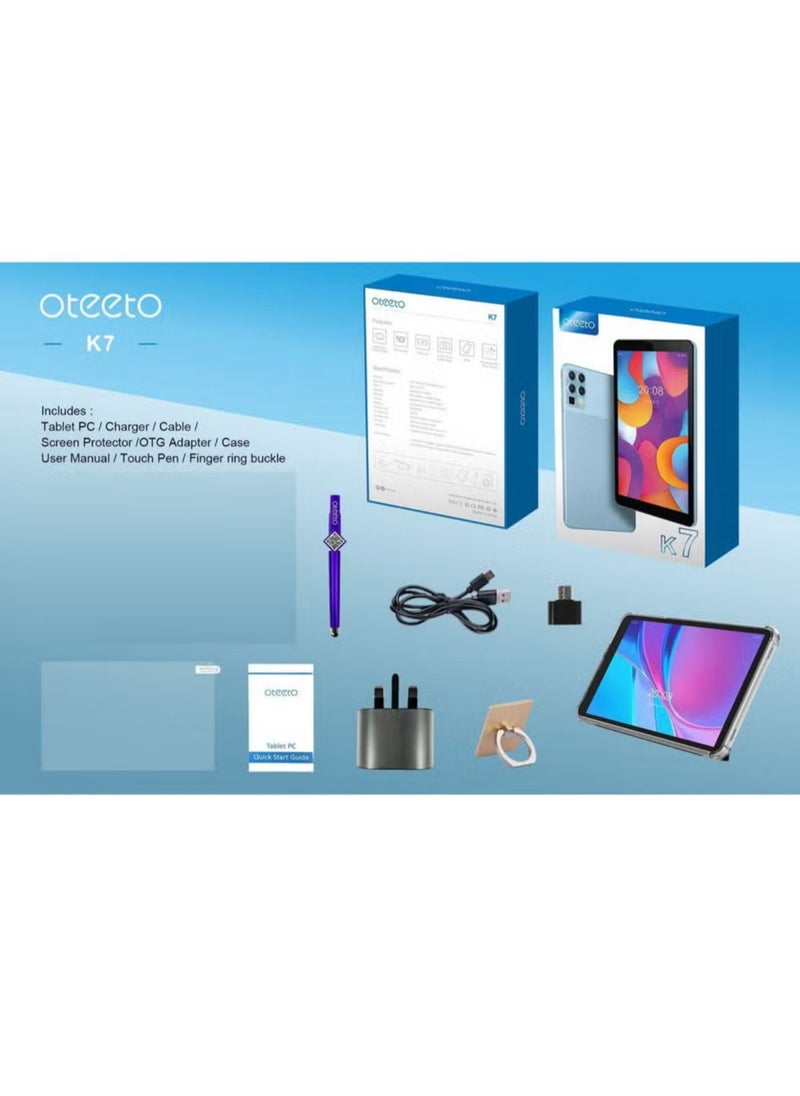 Oteeto Oteeto K7 Android Tablet With 8 GB RAM 256 GB ROM and 3500 mAh Battery Blue  - Image 5