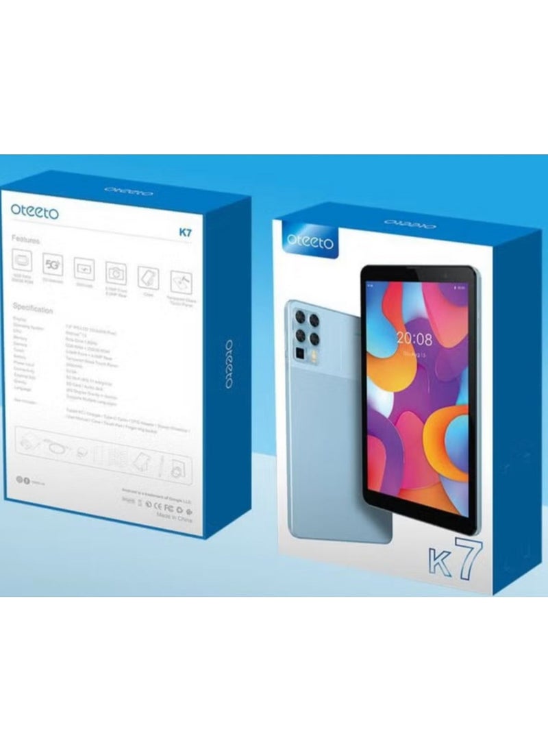 Oteeto - Oteeto K7 Android Tablet With 8 GB RAM 256 GB ROM and 3500 mAh Battery Blue - Image 1