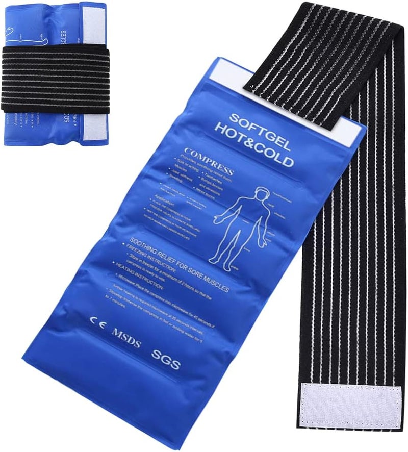 neotimely Gel Ice Cold Packs, Ice Pack for Injuries Reusable, Soft Cold/Hot Compress, Provides Alleviate Joint and Muscle Pain Flexible Therapy for Injuries Knees, Back, Shoulders, Arms and Legs (17 X 6 Inch) - Image 1