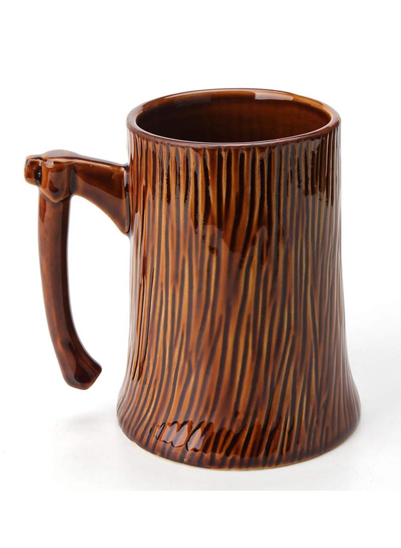 SYOSI SYOSI Ceramic Funny Coffee Mug, Stump Axe Shape, Creative Breakfast Milk Water Coffee Cup, Office Birthday Coffee Gift Cup Present, 600ml  - Image 3