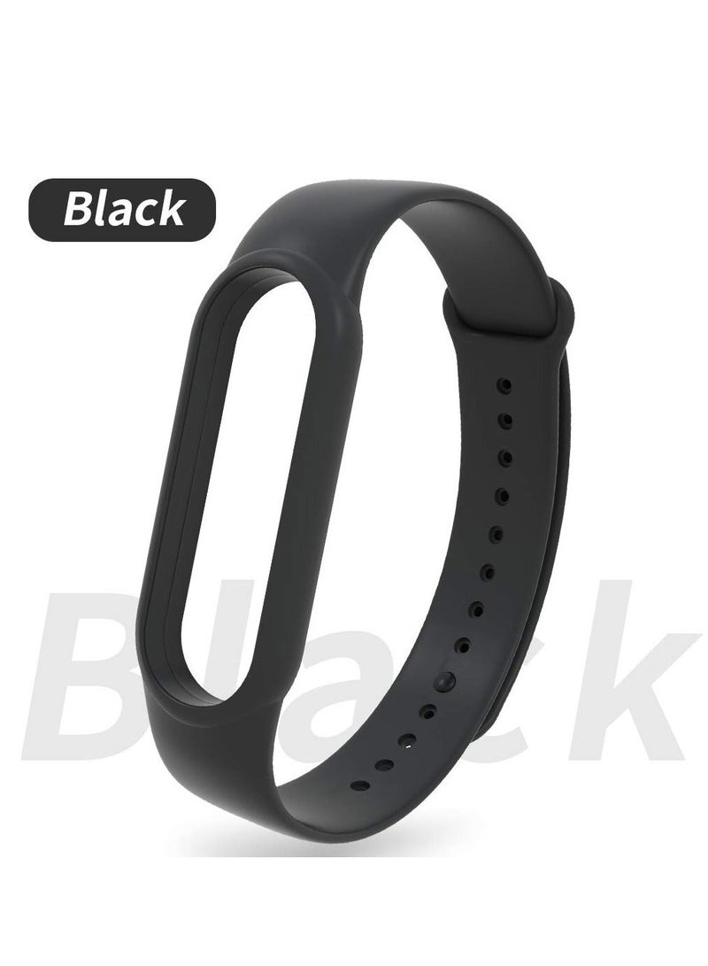 Bands Compatible with Xiaomi Mi Band 5 Smartwatch Wristbands Replacement Band Accessaries Straps Bracelets for Mi5 (3-Black) - Image 2