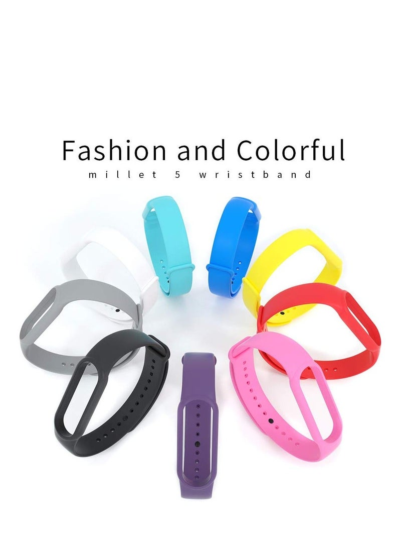 Bands Compatible with Xiaomi Mi Band 5 Smartwatch Wristbands Replacement Band Accessaries Straps Bracelets for Mi5 (3-Black) - Image 4