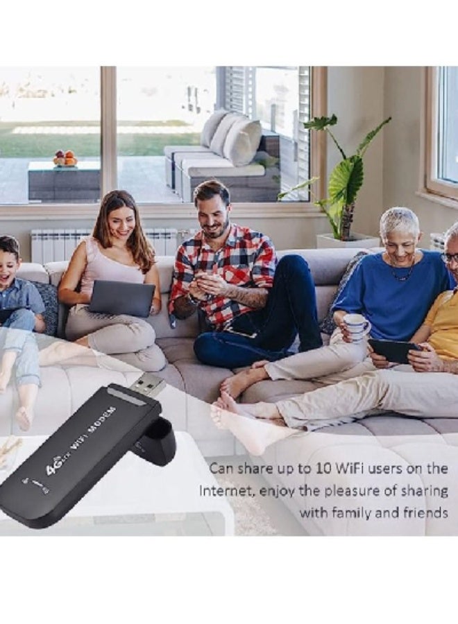 راوتر واي فاي ذكي محمول بتقنية 4G – شبكة لاسلكية متنقلة مع تغطية إشارة قوية للغاية، جهاز هوت سبوت بمنفذ USB للتشغيل الفوري للاستخدام في السفر والمنزل والمكتب (أسود) - Image 3