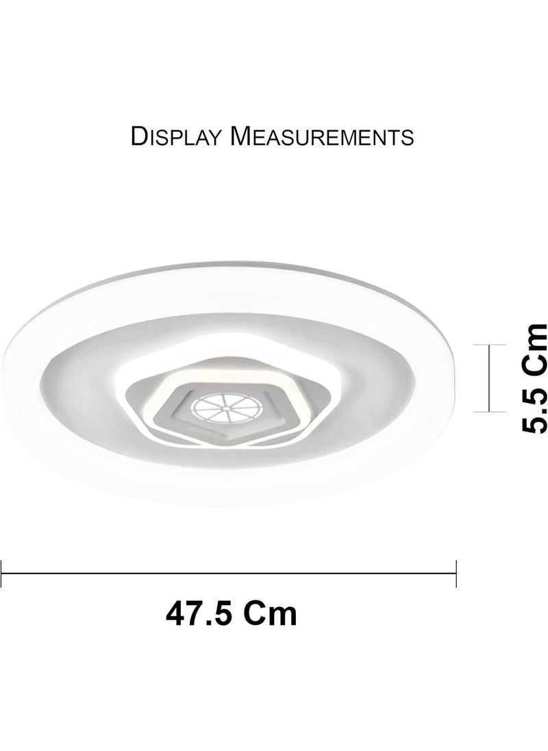 Vmax - V.MAX 475 x 55mm Flush Mount LED Ceiling Light - SMD 72W | 6700Lm 3 Color Temperature Adjusting Dustproof Ceiling Lamp | Modern Ceiling Light Fixture (Round) - Image 1
