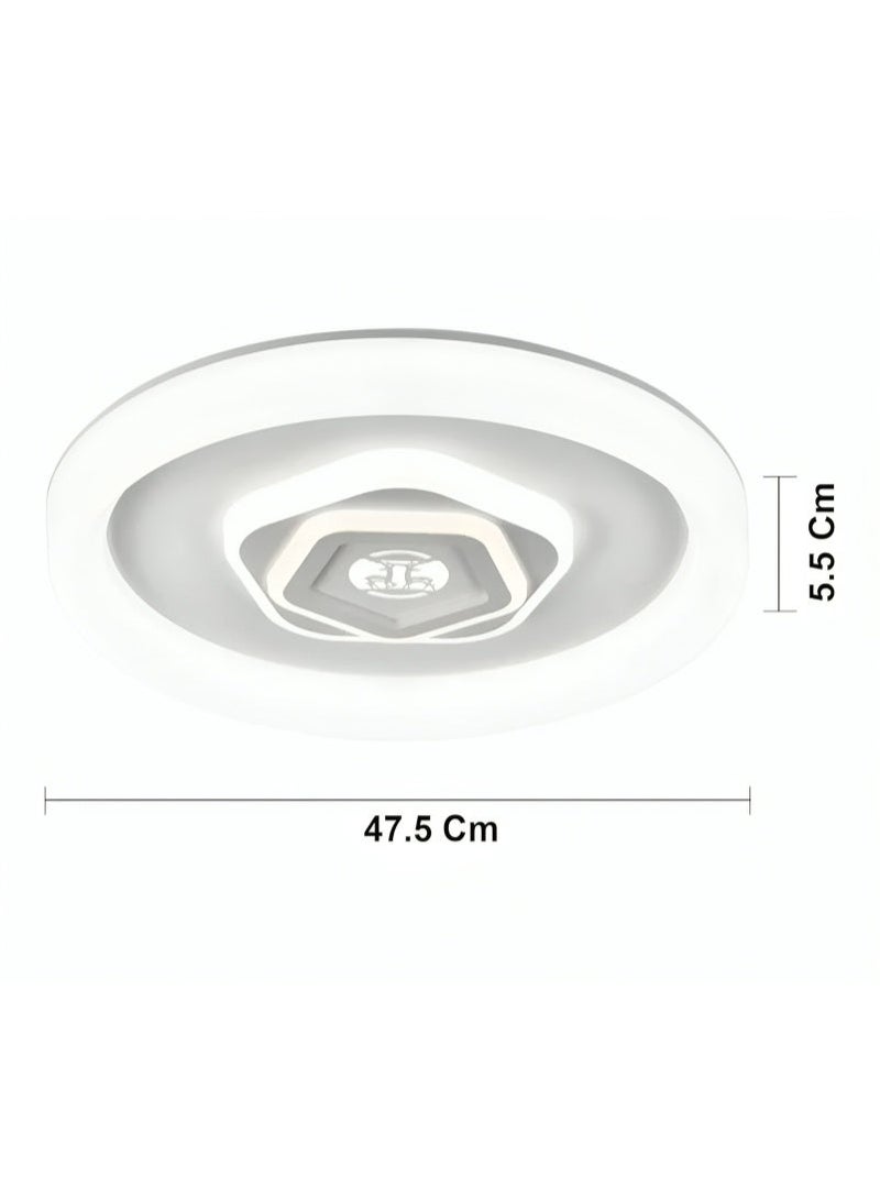 Vmax V.MAX 475 x 55mm Flush Mount LED Ceiling Light - SMD 72W | 6700Lm 3 Color Temperature Adjusting Dustproof Ceiling Lamp | Modern Ceiling Light Fixture (Round) - Image 3