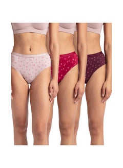 Jockey Women's High Coverage Super Combed Cotton Mid Waist Hipster with Stay Fresh Properties (Colors & Prints May Vary_Pack of 3)_Style_1523_Dark Prints_XL