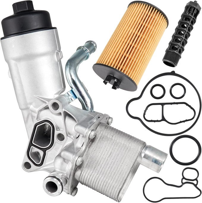 55566784 Engine Oil Cooler Filter Housing Kit with Extra Gaskets for Buick Encore, Chevy Cruze, Sonic, Trax 1.4L