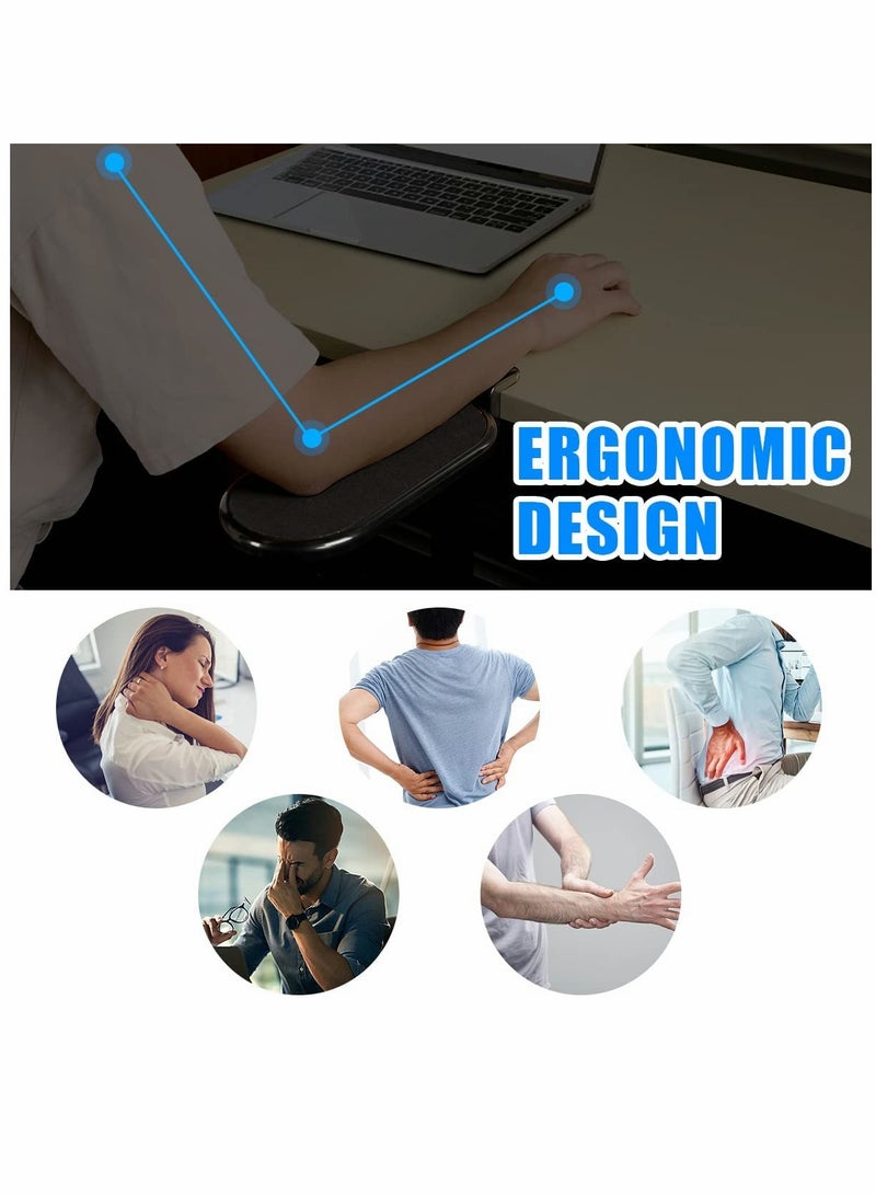 KASTWAVE Wrist Rest Armrest Up key Desk Extender 180° Rotation Arm Rest Support Bracket Ergonomic Computer Armrest Pad 25 12cm Adjustable Computer Wrist Rest Armrest for Home Office for 7mm Desk Table - Image 2