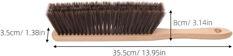 Wood Bed Brush with Supple Bristles 2pcs Set, Soft Bristle Cleaning Dust Brush with Wooden Handle for Home Carpet and Bed Cleaning Random Style - Image 2
