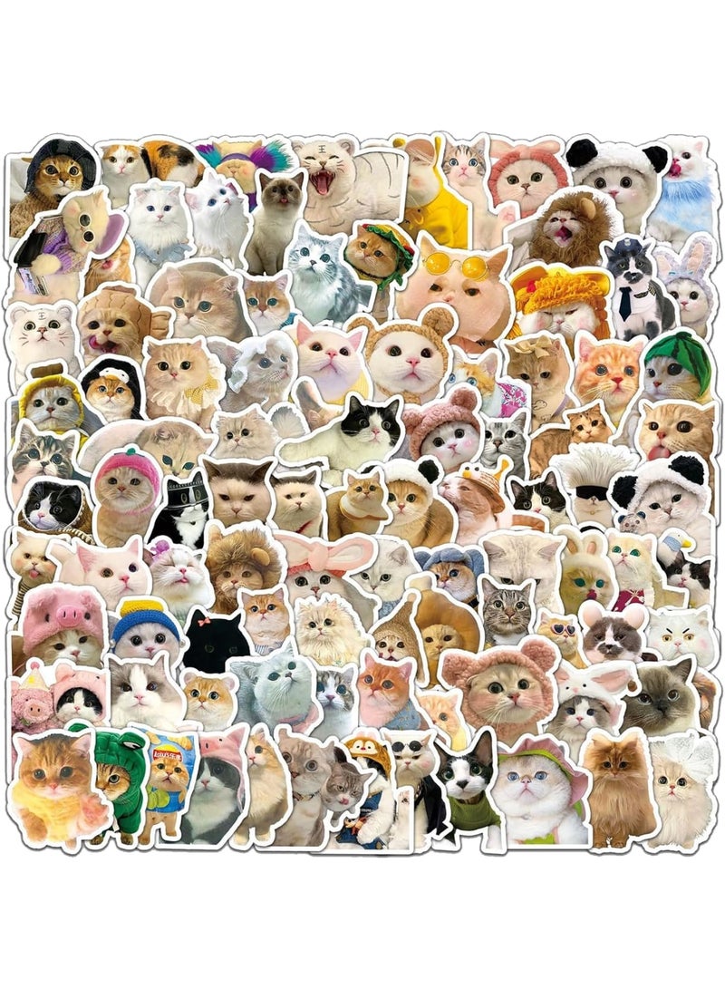 SOLARAE 100 Pcs Cat Stickers, Water Bottle Stickers, Waterproof Stickers, Animal Sticker Aesthetic, Funny Cat Stickers Set for Water Bottles, Laptops, Skateboards, Phone, Luggage, Fridge, Guitar, Gift - Image 4