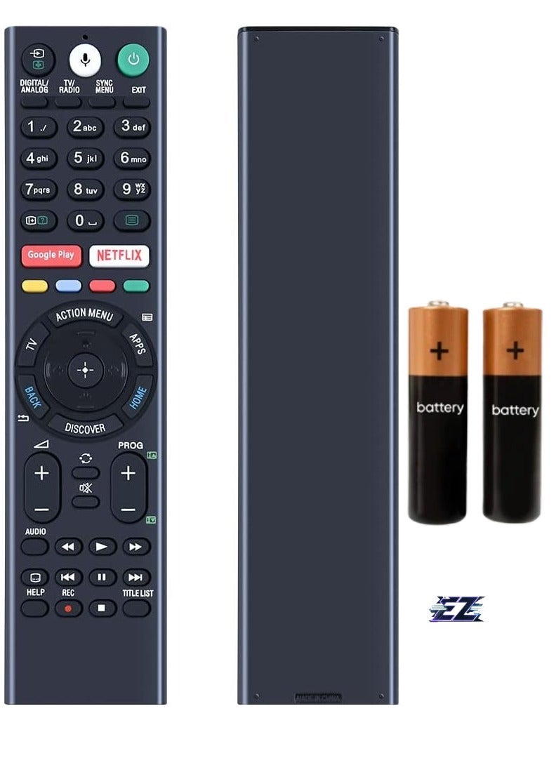 PopZa Replacement Voice Remote Control RMF-TX300E RMF-TX200E for Sony Bravia Android TV – Compatible with KD-55X9000E, KD-55X9300E, KD-85X8500D, KD-75X9400D, KD-49X8000D, KD-65X8500D, KD-65X9300D – Includes Battery - Image 1