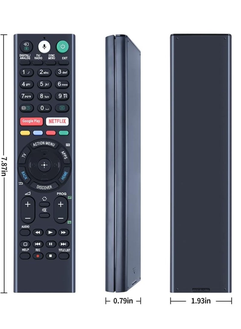 PopZa Replacement Voice Remote Control RMF-TX300E RMF-TX200E for Sony Bravia Android TV – Compatible with KD-55X9000E, KD-55X9300E, KD-85X8500D, KD-75X9400D, KD-49X8000D, KD-65X8500D, KD-65X9300D – Includes Battery - Image 3