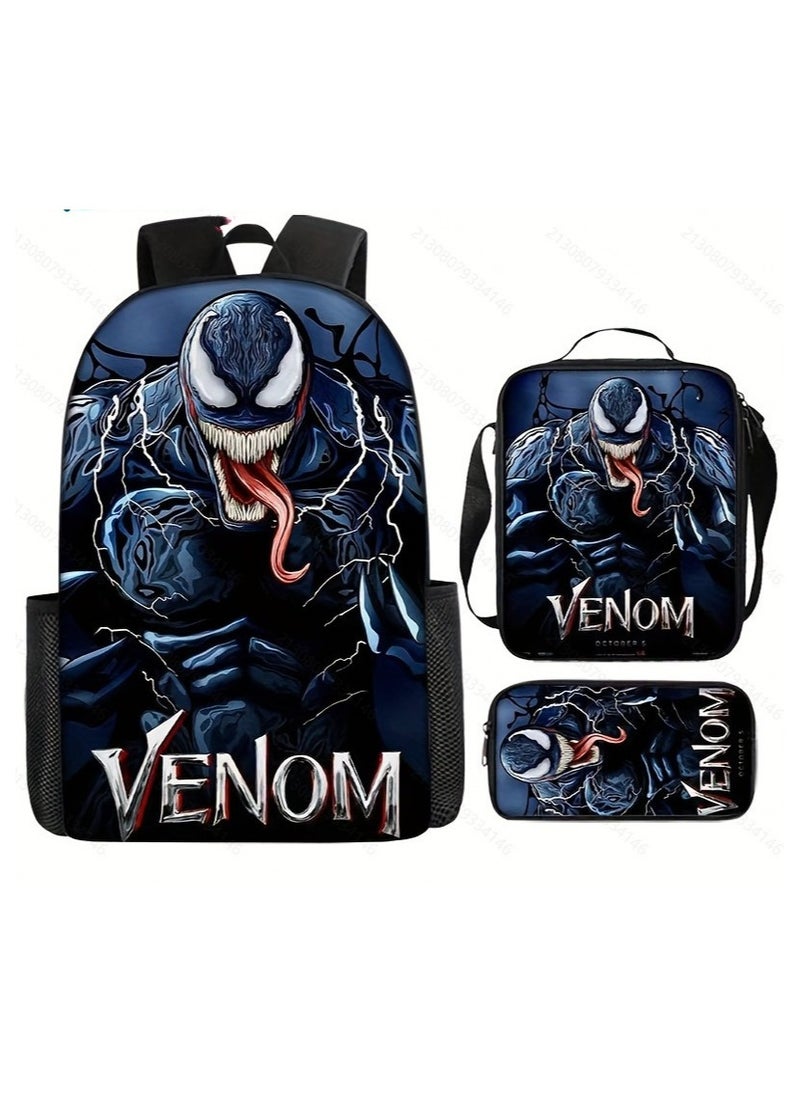 Spider-Man Spiderman Hero Cartoon Student Backpack Three-Piece Set 29*16*42 cm 