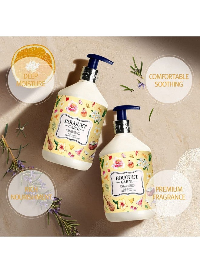 Bouquet Garni Body Lotion Ylang Ylang Long Lasting Deep Moisturizing Scented Lotion Calming Ingredients Lotus Flower Extract Shea Butter Rich In Vitamin A C E Non Sticky Texture 17.6 Fl Oz  - Image 2