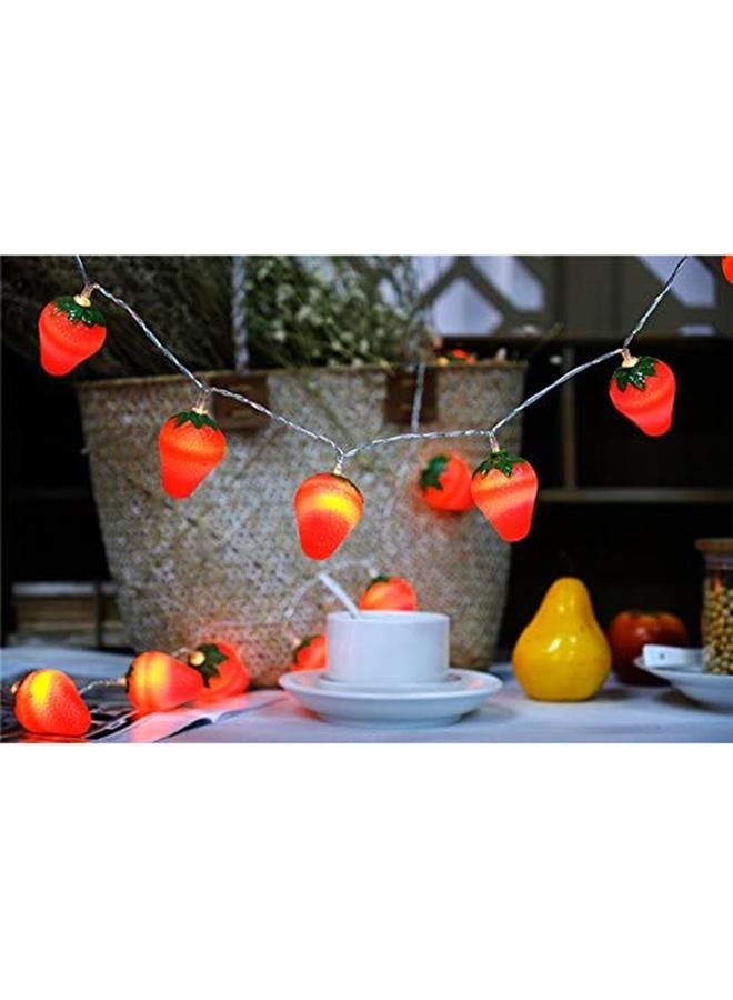 NIBEMINENT 3 Meters 20LED Strawberry String Lights Battery Powered Indoor Outdoor Lighting Lamp for Wedding Home Birthday Garden Yard Patio Party Decorations  - Image 3