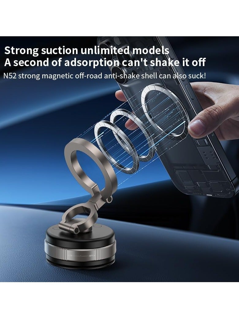 Loxira 360° Vacuum Magnetic Phone Holder, Suction Cup Phone Mount, Foldable Strong Magnetic Cell Phone Holder for Car/Gym/Mirror/Smooth Surface, Compatible with Magsafe iPhone - Image 3