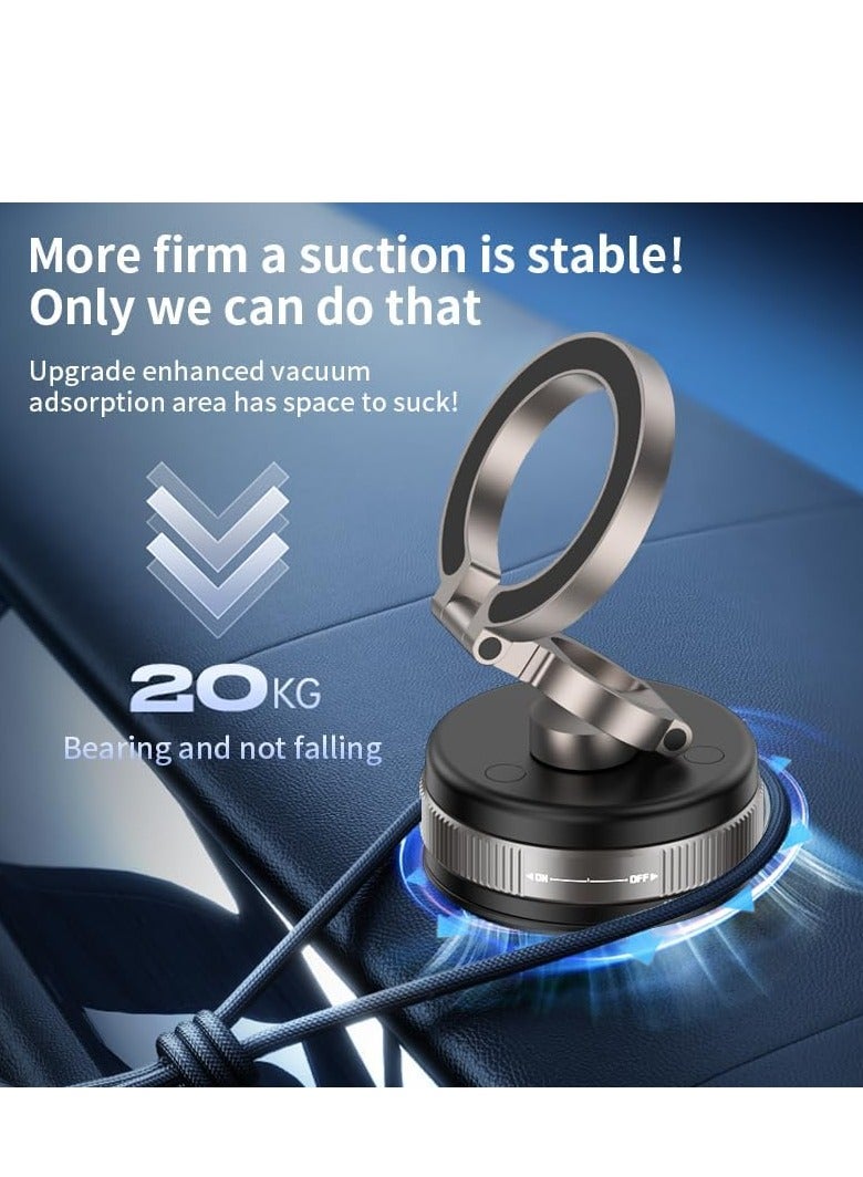 Loxira 360° Vacuum Magnetic Phone Holder, Suction Cup Phone Mount, Foldable Strong Magnetic Cell Phone Holder for Car/Gym/Mirror/Smooth Surface, Compatible with Magsafe iPhone - Image 5