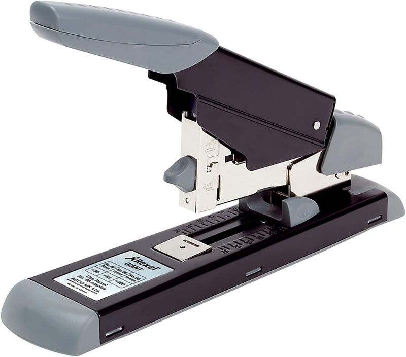 Rexel Giant Heavy Duty Stapler - 100 Sheet Capacity, Metal Body, Grey/Black - Image 1