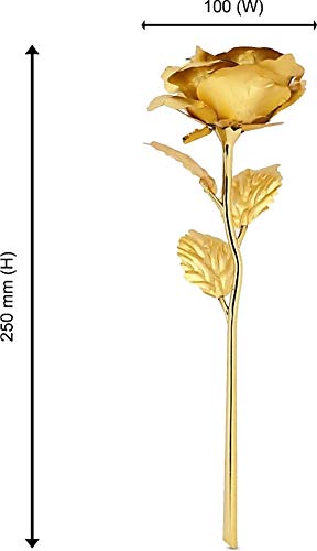 Webelkart Plastic Valentine Gift for Girls Boys Girlfriend Boyfriend Husband Wife Love Couple Decorative 24K Gold Plated Artificial Rose Flower with Box (Gold, 10 Inches), Artificial Gold Rose - Image 5