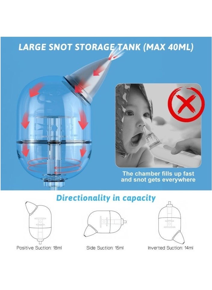 general مُصَاص أنف كهربائي للأطفال، 9 مستويات شفط، قابل لإعادة الشحن مع ضوء ليلي و10 موسيقى مهدئة، أبيض - Image 5
