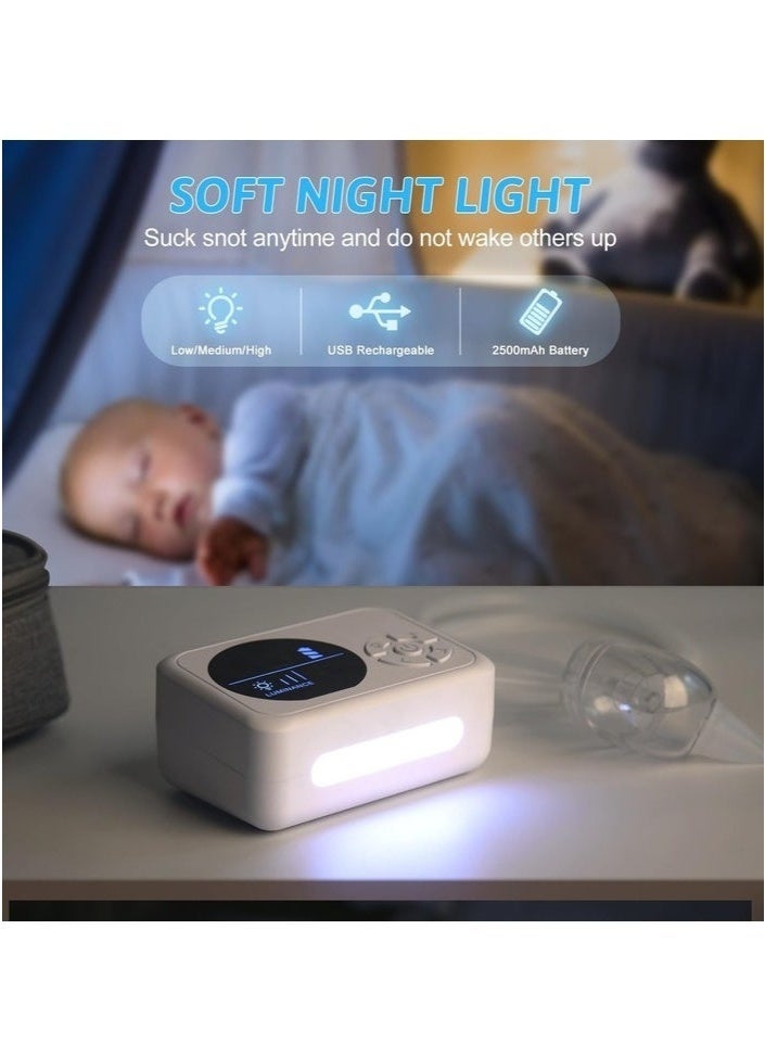 general مُصَاص أنف كهربائي للأطفال، 9 مستويات شفط، قابل لإعادة الشحن مع ضوء ليلي و10 موسيقى مهدئة، أبيض - Image 3