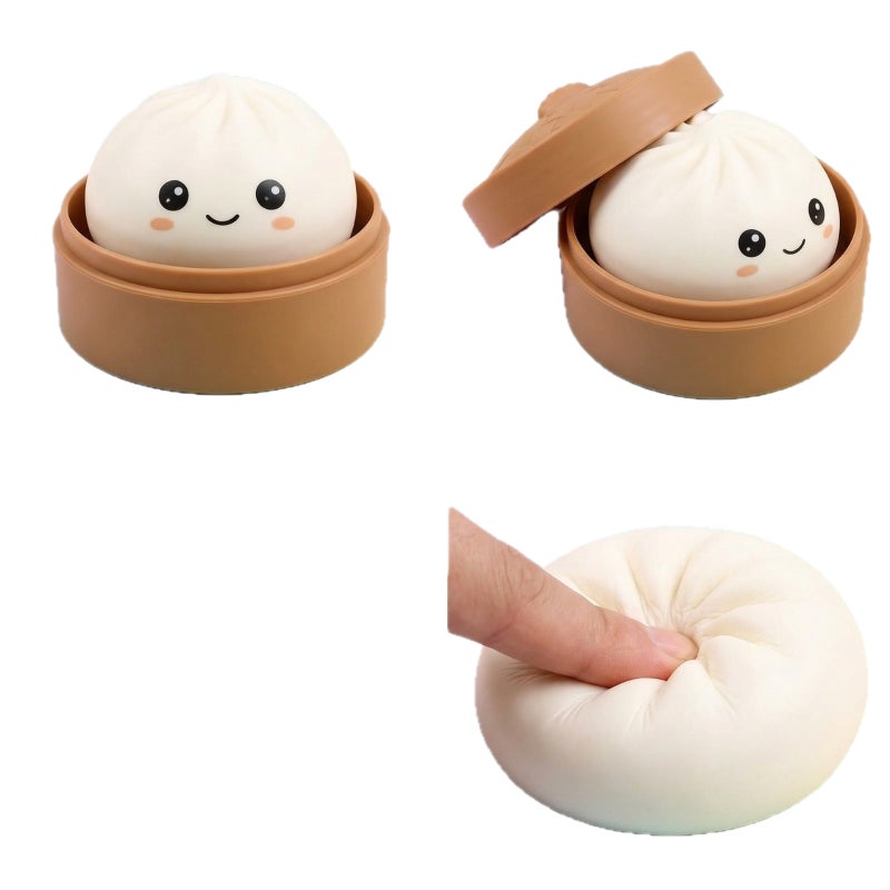 Smiley Bun Squishy Toy - Stress Relief Slow Rebound - Image 5