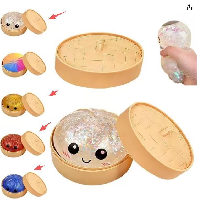 Smiley Bun Squishy Toy - Stress Relief Slow Rebound - Image 3