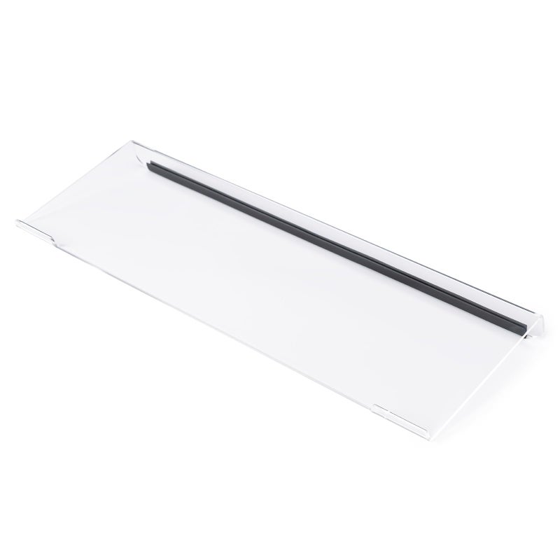 BOOMIBOO Clear Acrylic Tilted Computer Keyboard Holder for Ergonomic Typing, Keyboard Stand with Silicone Anti-Slip Strip, 17 x 5.7 Inch Keyboard Tray for Office Desk, Home, School - Image 1