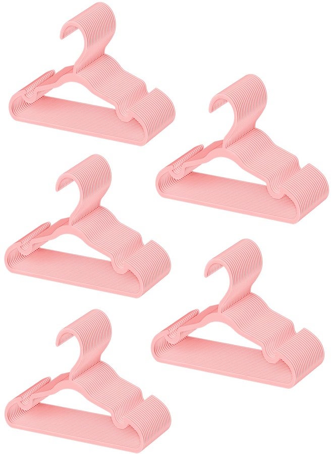 VIIBASE 100 Pack Baby Hangers - 12.83 Inch Ultra-Thin Non-Slip Plastic Hangers for Closet & Nursery, Ideal for Newborn, Infant, Toddler & Kids Clothing (Pants, Coats, Skirts, Dresses) - Pink - Image 1
