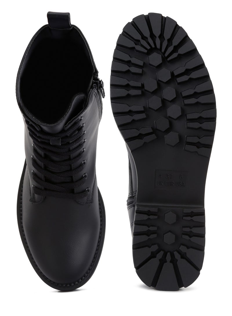 لندن راج أحذية نسائية من لندن راغ برباط من الجلد الصناعي باللون الأسود - Image 4