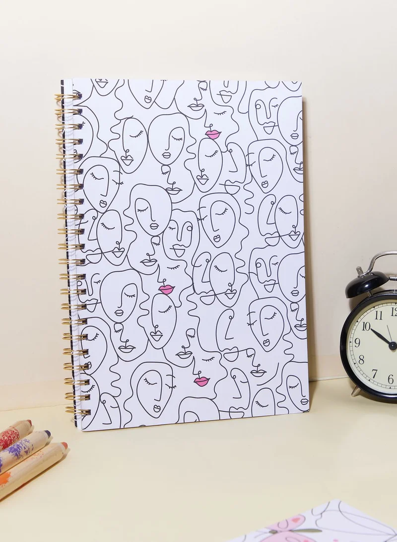 Belly Button Faces A4 Spiral Notebook