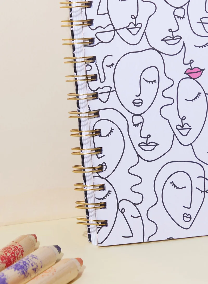 Belly Button Faces A4 Spiral Notebook